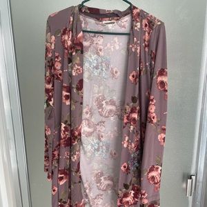Floral long cardigan